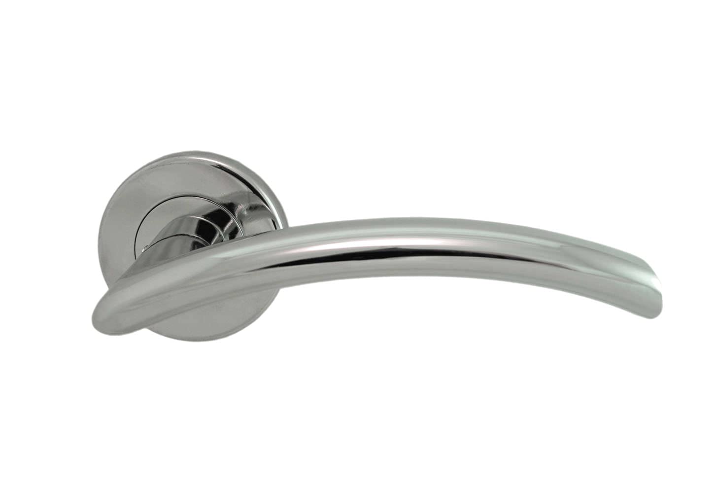 Serozzetta Caldew Door Handles on Round Rose - Polished Chrome