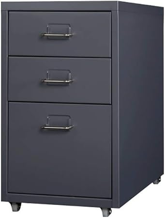 3 Drawers Mobile File Cabinet Detachable Metal Filling File Cabinet Bedside Table Office Documents Cabinet Storage Cabinet With 4 Casters Color Gray Amazon Co Uk Kitchen Home