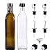 RUCKAE Olive Oil Dispenser Set,4 pcs 17oz Olive Oil Bottles + 4 pcs Olive Oil Spout+Funnel,Olive Oil Bottle and Vinegar Bottle Glass Set for Kitchen (4 PACK)