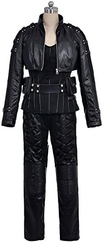 AGLAYOUPIN Adult Black Canary Sarah Sara Lance Cosplay Costume Women Black Leather Jacket Coat Outfit Hallowen (XL)