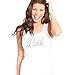 Bridal Shower Bride White Shirt - FLIRTY Bride Rhinestone Tank Top - Bridal Shower Supplies - Medium - White Tank(FlrtBrd RS) Wht/Med