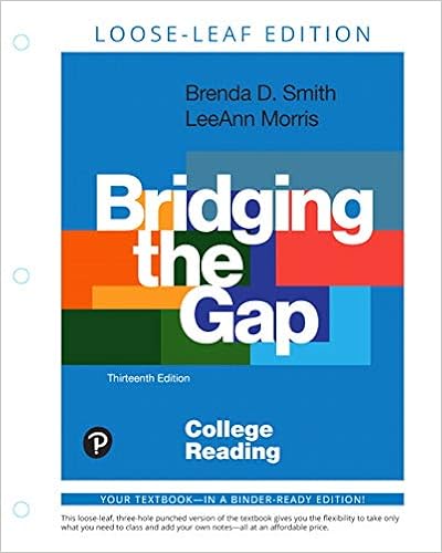 Bridging The Gap College Reading Loose Leaf Edition Smith Brenda Morris Leeann 9780135300275 Books