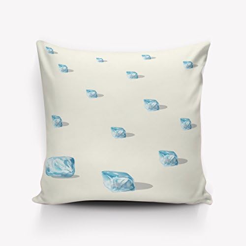 WHITEMOOM Throw Pillow Case Ice Cube Pattern Cover for Sofa Bed Soft Satin Covers Home/Car Decorative- 16 x 16 Inch