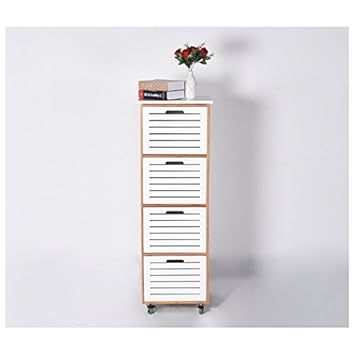 Bamboo Storage 4 Drawer Unit With Castors Amazon Co Uk Kitchen