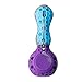 Indestructible Honeycomb Silicone Straw with Cleaner Cover and Glass Free Decor Bowl Inside (Purple/Blue)