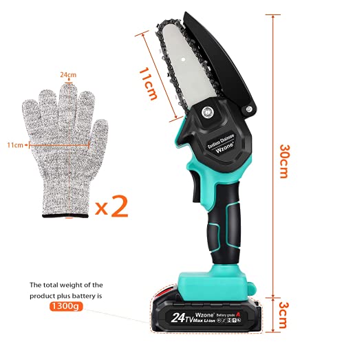 LUSTAR Mini-Kettensägen, Elektrische Kettensäge 4-Zoll-akku-kettensäge 24-V-Batterie Tragbare Kettensäge für Bäume, Die… – Bild 3