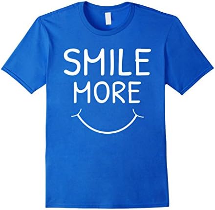 Men's Smile More - Smiley Happy Inspirational t shirt Large Royal Blue