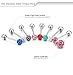 Besteel 8pcs 14G Stainless Steel Tongue Rings for Guys Body Piercing Jewelry Crystal Ball