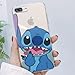 C CASESOPHY Soft TPU Clear Blue Case for iPhone 7+ 7Plus 8+ 8Plus Large Size 5.5 Screen Ultra Slim Fit Cartoon Finger Love Red Heart Protective Cool Lovely Cute Fashion Gift Girls Teen Kids Boys