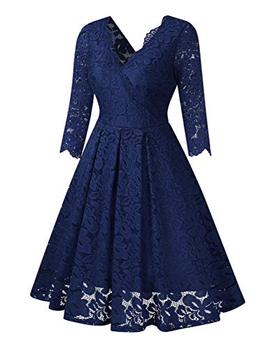 KOJOOIN Damesjurken Feestelijke Kanten Jurk Avondjurken Vintage Baljurk Korte A-lijn Cocktailjurk - Image 5