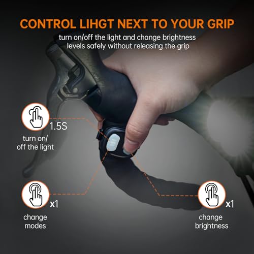 RAVEMEN PR2000 Front Lights, 2000 Lumens Front Light for Bicycle for Night Cycling on Road and Mountain Headlamp with Wireless Remote Control, Anti-Glare Beam Light, IPX8 Waterproof