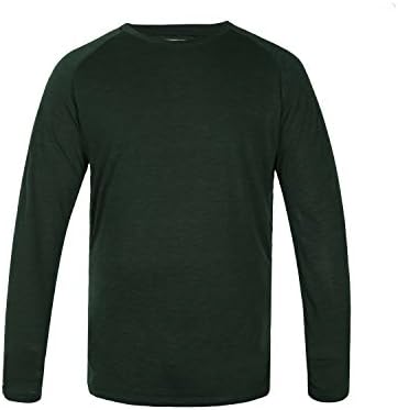 DOROM Men's Long Sleeve Casual Crewneck T-Shirt Green Size XL