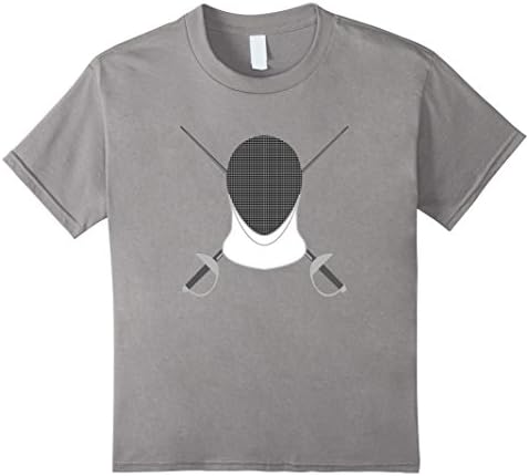Kids Fencing T-Shirt - Mask and sword 4 Slate