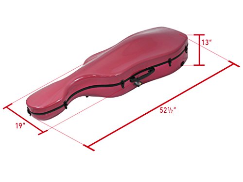D'Luca Orchestral Series Fiberglass Cello Case, Red
