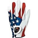 Easyglove Men's FLAG_USA-2 Left Hand Golf Glove (White)