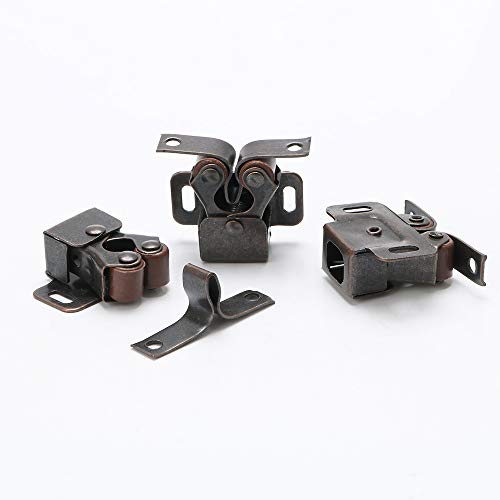 SAYAYO Double Roller Catch, Closet Cupboard Door Latch Furniture Catch Ball Catch Door Hardware Oil-Rubbed Bronze Copper Finished, 10 PCS