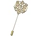 Men Double Rampant Winged Lion Crown Lapel Stick Pin Tie Hat Scarf Badge Brooch