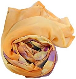 Premium Chiffon Nursing Cover by V-Coool, Full Coverage Breastfeeding Cover for Public Nursing and Daily Use, Soft Breathable Multi-purpose,Orange Tulip