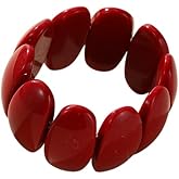 MMIUAEG Colorful Acrylic Resin Bracelet for Women Stretch Bangle Bracelets Chunky Geometric Plastic Wristbands Cuff Bangle for Women Holiday Jewelry