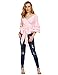 SheIn Women's Bow Waist-tie Ruffle Bell Sleeve Sweet Blouse Top Medium Pink