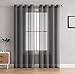 HLC.ME 2 Piece Semi Sheer Voile Window Curtain Grommet Panels for Bedroom & Living Room (54