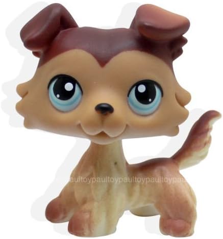 Pet Shops #58 Rera Littlest Brown Collie Dog Puppy Blue Eyes LPS Animal Toy NEW