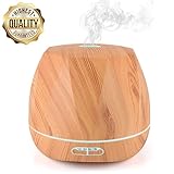 Diffuser, ESEOE Colorful Wood Gain Diffuser for Essential Oils,Aroma Essential Oil Diffuser with Adjustable Mist Mode,Auto Off Ultrasonic Diffuser for Home Office（Lasting 8-10/h） (500ML)