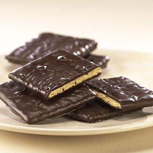 Asher's Chocolate, Gourmet Chocolate Covered Mini Graham Crackers, Small Batches of Kosher Chocolate, Family Owned Since 1892 (6 oz, Dark Chocolate)