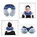 BestMaxs Neck Pillow for Airplane Travel Inflatable Head Rest Support Train Plane Pillow for Adults Car Traveling Soft Sleeping Comfortable Velvet Cover Washable