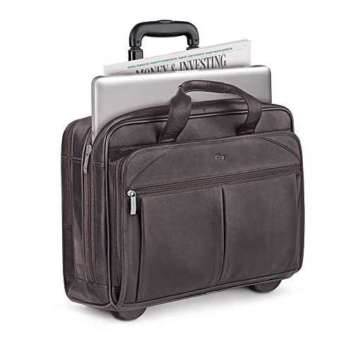 Solo New York Walker Leather Rolling Laptop Bag, Espresso Pricepulse
