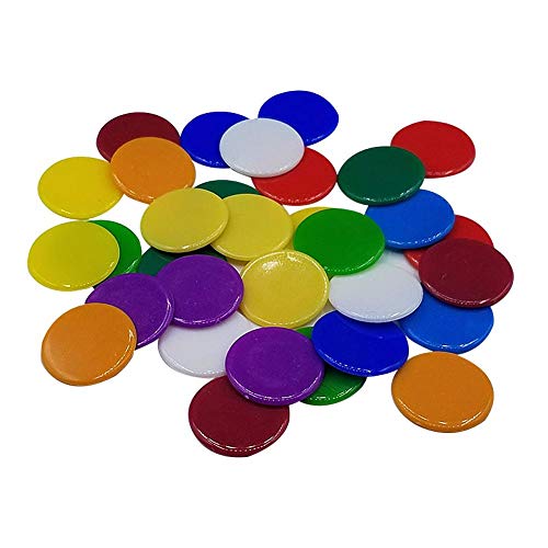 oftenrain 100pcs/19mm Bingo Game Piece Creative Gift Accessories Plastic Poker Chips Casino Bingo Markers Token Fun Family Club Game Toy, Suitable for Killing time