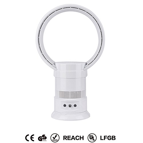 MWGears AM08 13.6" inch Bladeless Fan with Remote Control (White)