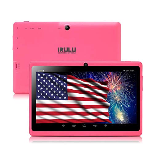 7 inch Tablet,Google Android 8.1 Quad Core 1024×600 Dual Camera Wi-Fi Bluetooth,1GB/8GB,Play Store Skype 3D Game Supported GMS Certified (Pink)
