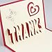 Coogam Pop Up Thank You Cards Set of 4 - Greeting Cards with Envelopes and Stickers Smooth for Writing - Handmade Paper Craft Get Well Soon - Business, Wedding, Graduation, Baby Shower, Thanksgiving
