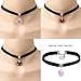 Tpocean Black Leather Double Layered Choker Necklace with Rhinestone Crystal Heart Pendant Gold Chain Velvet Lace Neck Collar Choker Necklace for Girls Women 20 PCS