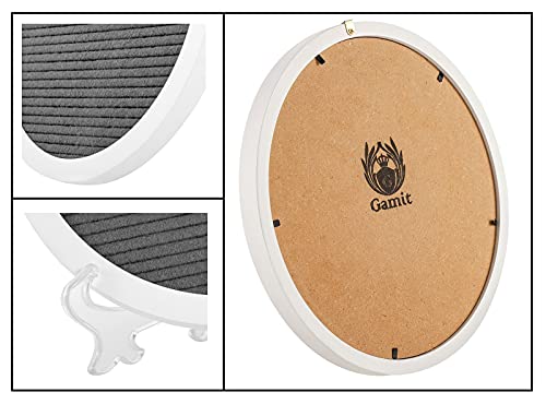 G GAMIT Round Felt Letter Board Message Sign - 10x10 inches Message Board with 465 Changeable White&Golden Letters,Numbers,Cursive Words and Stand for Party,Baby Announcement,Wedding,Pregnancy,Wall&Tabletop Decor (Gray)