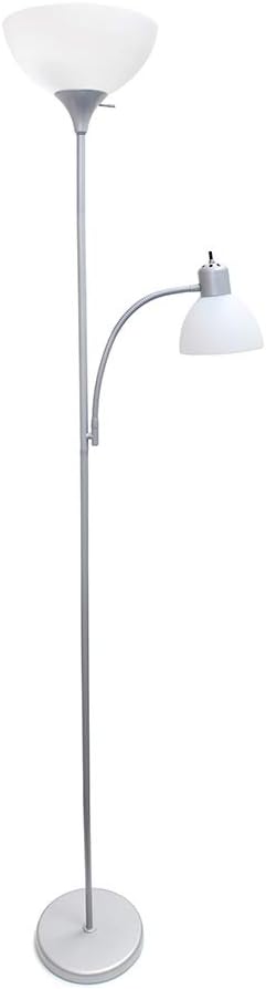 Simple Designs Home LF2000-BLK Mother-Daughter Floor Lamp with Reading Light, 71 x 20.47 x 11.35 inches, Black: Home Improvement