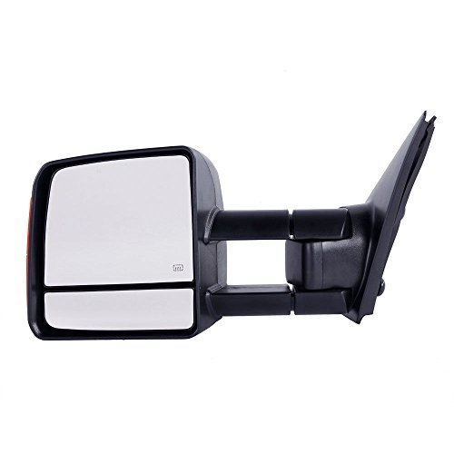 Manual Towing Mirrors LED Signal Power Heated Telescoping Towing Drive Passenger Side Mirrors Fit for 2007-2016 Toyota Tundra 4.6L 4.7L 5.7L