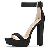 Allegra K Women's Ankle Strap Platform High Heels