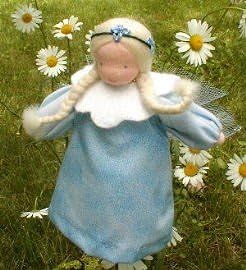 Evi Dolls Waldorf Blue Flower Fairy Soft Doll