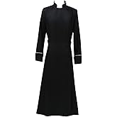 MYAYD Women Cassock Choir Cassock Church Robe Minister Robe Clergy Pulpit Liturgical Black White Handmade