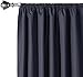 Amazon Basics Room Darkening Blackout Window Curtain with Rod Pocket and Tie Back, 42 x 63 Inches, Black - Set of 2