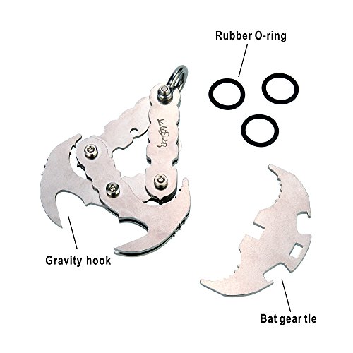 WodsWod Grappling Hook, Stainless Steel Outdoor Folding Gravity Hook, Load Up to 170lbs for Climbing, Hiking, or Tree Limb Removal