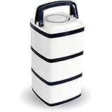 In2Ho Stainless Steel Bento Lunch Box Insulation Food Container Storage Boxes Stackable Thermal Leakproof Insulated BPA-Free White (3-Tier)