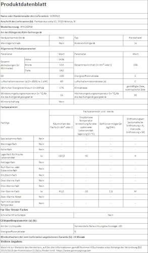 Gorenje RF414EPS4 Doppeltürkühlschrank mit Gefrierteil oben, 165 Liter Kühleil, 41 Liter Gefrierteil, LED Innenbeleuchtung, Energieeffizienzklasse E, 143,6cm x 55cm, silber 8