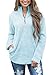 FOURSTEEDS Women's Casual Sherpa Fleece Pullover 1/4 Zipper Long Sleeve Collar Outwear Jacket Coat