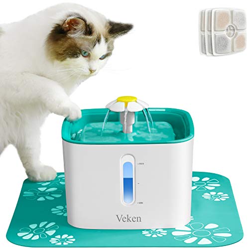 Veken Cat Water Fountain, 84oz Automatic Pet Water Fountain Dog Water