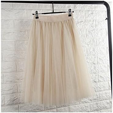 George GougeFashion New Tulle Skirts Womens Black Gray White Adult Tulle Skirt Elastic High Waist Pleated Midi Skirt New
