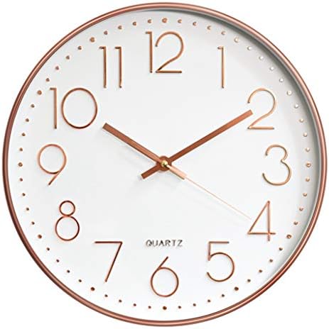 Gudelaa Wall Clock Silent Non Ticking 10 Inch Quartz Decorative Battery Operated Wall Clock for Living Room Home Office School rose gold