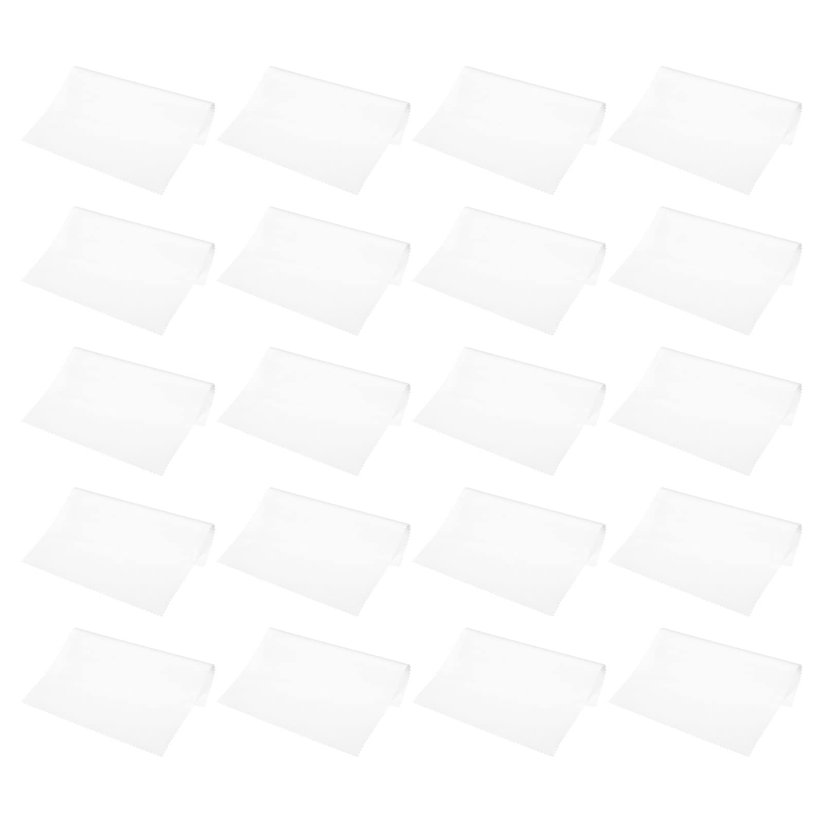 PATIKIL Eyeglass Microfiber Cleaning Cloth 7"x6", 20 Pack Glasses Cleaning Cloth Soft Wipe Screen Cloth for Camera Lens Eyeglasses Screens in Individual Vinyl Pouch, White